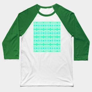 Swirling retro mint green blue Baseball T-Shirt